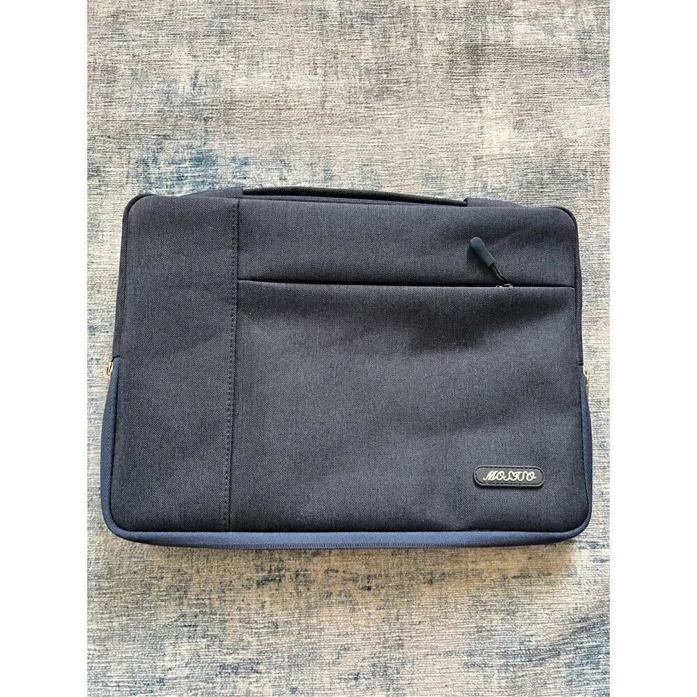 Mosiso Blue Laptop Ipad Zippered Sleeve Bag with Carry Handle